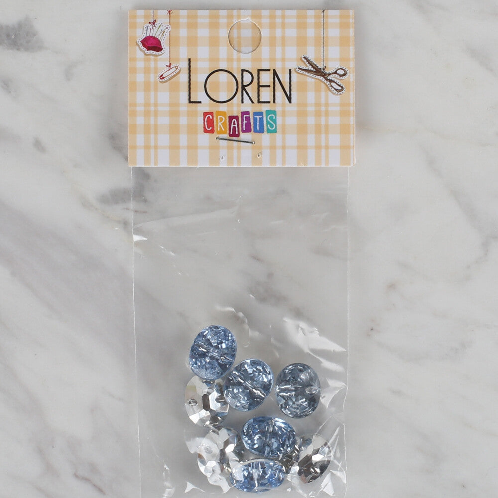 Loren Crafts açık mavi 8'li düğme - 233
